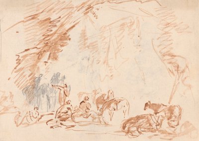 Rough Sketch of Figures and Horses by Sawrey Gilpin