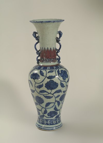 Blue and white Ming vase by School Chinese