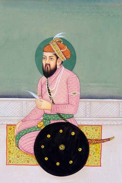 Miniature Painting of Mughal Emperor Babur by School Indian