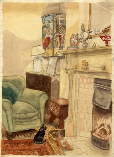 Fireside Scene by Shirley Markham