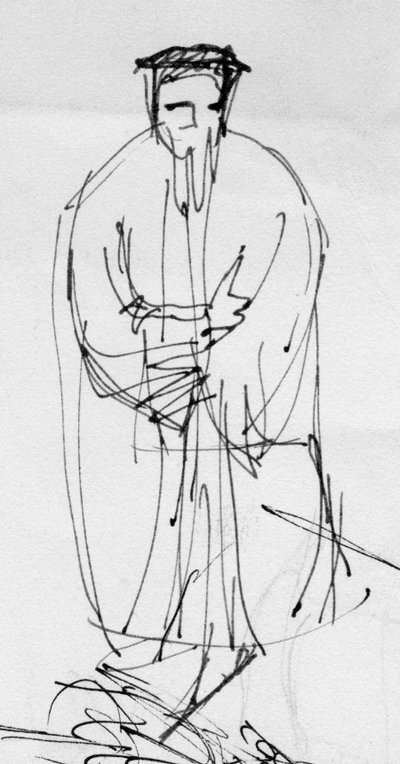 Man in period costume, c1950 by Shirley Markham