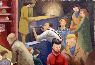 Rifle range at a fairground, c1950 by Shirley Markham