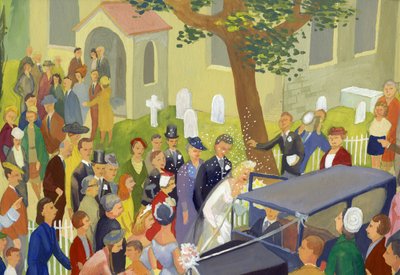Wedding Group in Churchyard by Shirley Markham