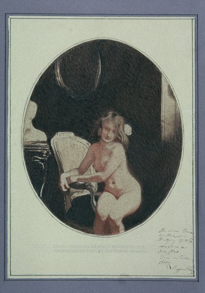 Seated Female Nude by Sigmund Walter Hampel