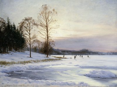 Skaters on a Frozen Pond by Sigvard Hansen