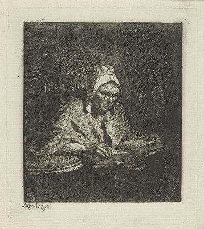 Old Woman Reading by Simon Andreas Krausz
