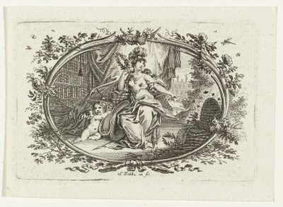 Minerva as Patroness of Education and Arts by Simon Fokke
