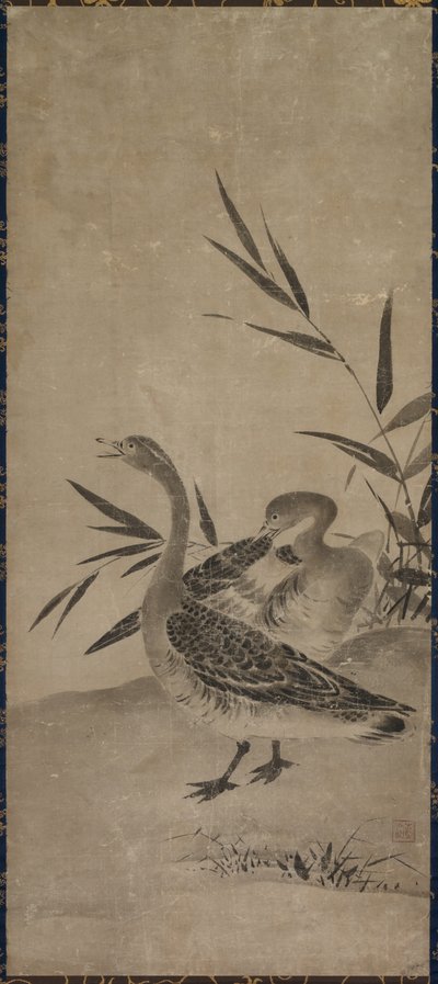 Geese, Muromachi Period by Soami