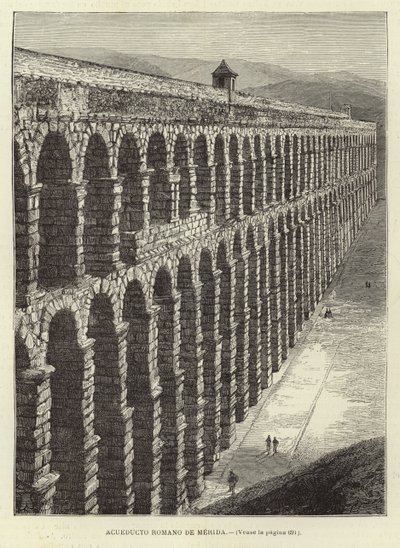 Roman Aqueduct at Merida by Spanish School