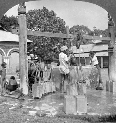 Public Water Wells, Mandalay, Burma, 1908 by Stereo Travel Co