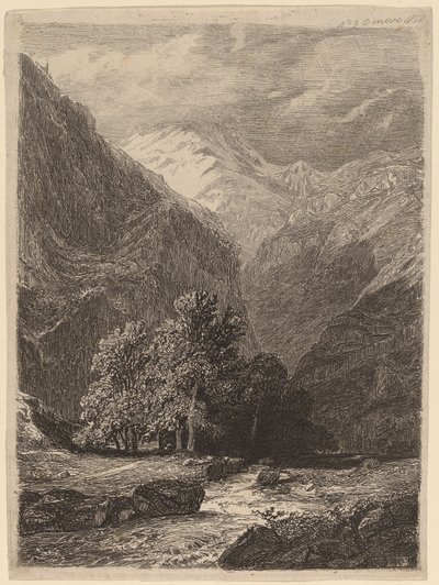 Mountainous Landscape by Swiss 19th Century