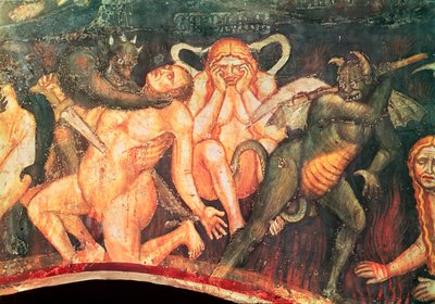Hell (detail of the lustful) by Taddeo di Bartolo