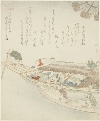 Ferry boat on the Yodo River by Teisai Hokuba