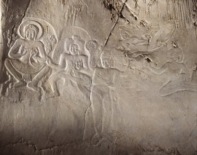 Buddhist scenes, Davaravati Period by Thai School