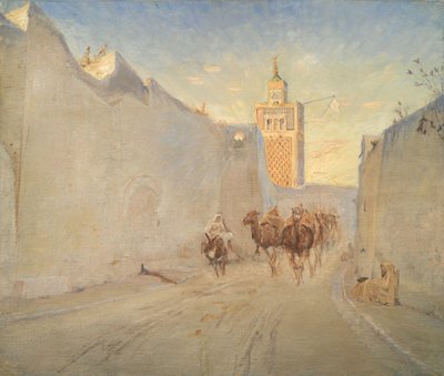 Camels in a Street in Tunisia by Theodor Philipsen