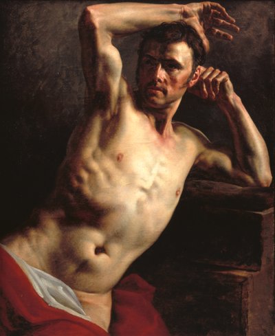 Male Nude Half-Length by Theodore Gericault