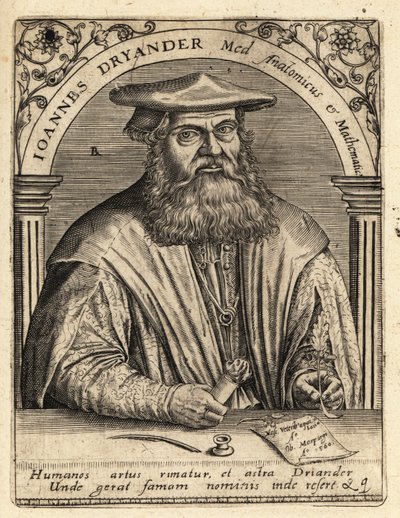 Johann Dryander, German anatomist by Theodore de Bry