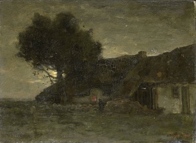 A Sheepfold at Nightfall by Theophile de Bock