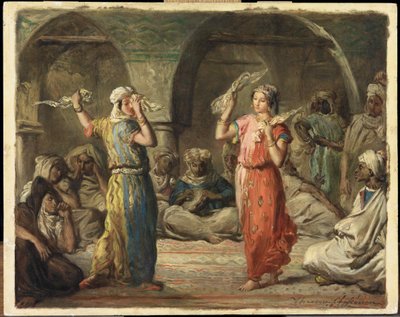 Algerian Dancers. The Handkerchief Dance by Théodore Chassériau