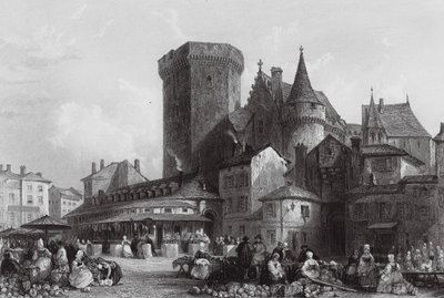 Market Place, Angouleme by Thomas (after) Allom