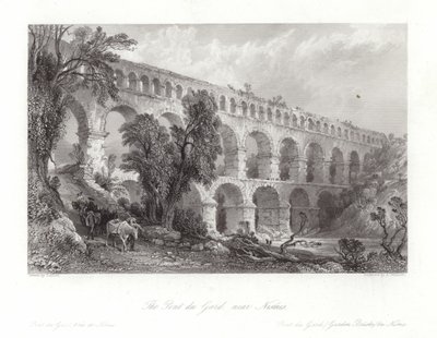 The Pont du Gard, near Nimes by Thomas Allom