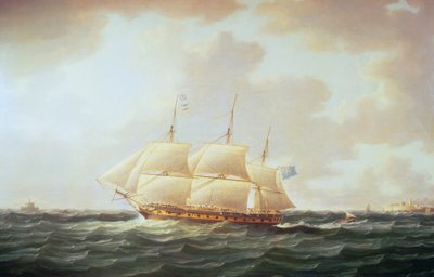 H.M.S. Minerva by Thomas Buttersworth