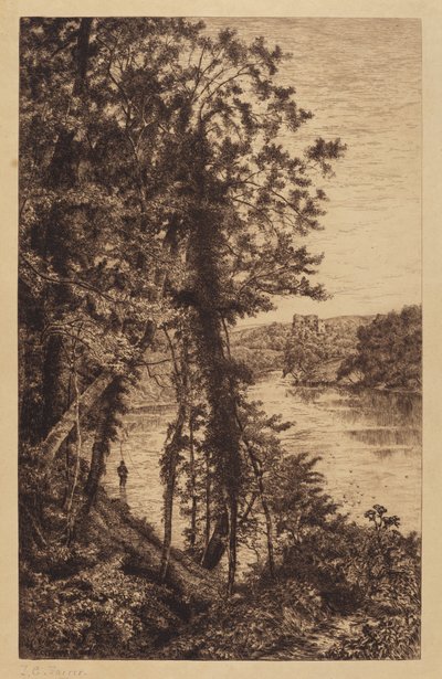 Untitled (Landscape with Fisherman) by Thomas C. Farrer