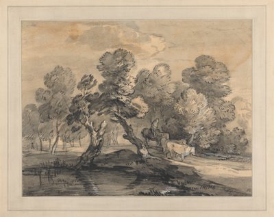 Wooded Landscape with Herdsman and Cows by Thomas Gainsborough