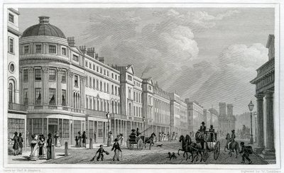 Regent Street, London, from the Quadrant by Thomas Hosmer Shepherd