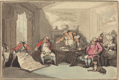 A Militia Meeting by Thomas Rowlandson