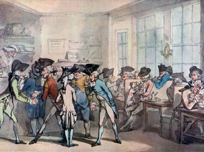 The French Coffee House by Thomas Rowlandson