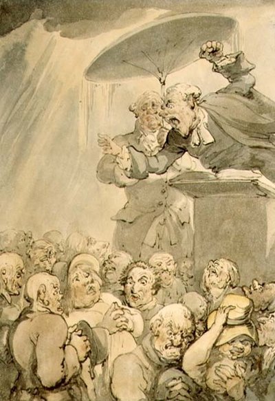 William Field Preaching by Thomas Rowlandson