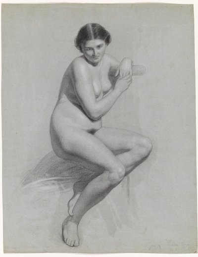 Seated Female Nude by Thomas Simon Cool