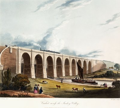 Viaduct Across the Sankey Valley, 1831 by Thomas Talbot Bury