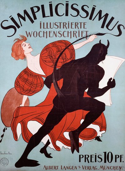 Simplicissimus advertising poster by Thomas Theodor Heine