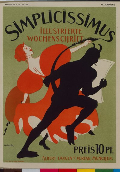 Simplicissimus Advertising Poster by Thomas Theodor Heine