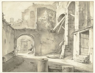 Italian Buildings with a Gate on the Left by Thomas Wijck