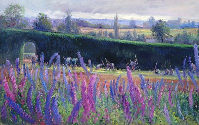 Hoeing Against the Hedge, 1991 by Timothy Easton