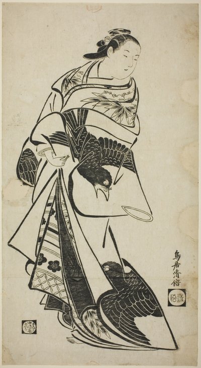 Standing Figure of a Woman by Torii Kiyomasu I