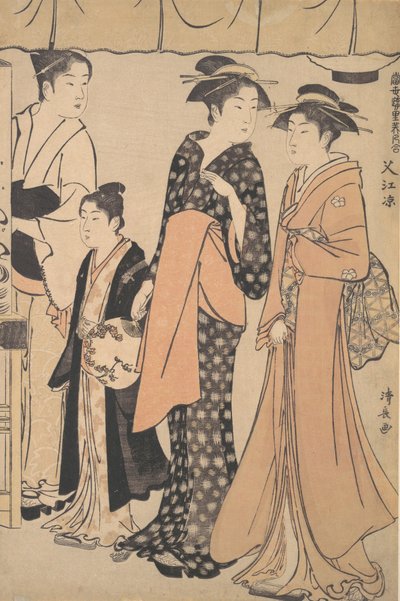 Cooling Off at Nakazu by Torii Kiyonaga