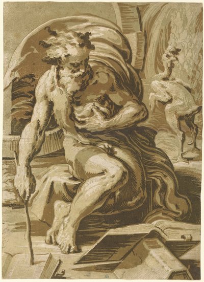 Diogenes by Ugo da Carpi, after Parmigianino
