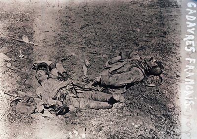 Bodies of dead French soldiers, c1914-c1918 by Unbekannt