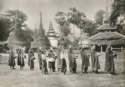 Burmese Phoongyies Collecting Alms by Unbekannt