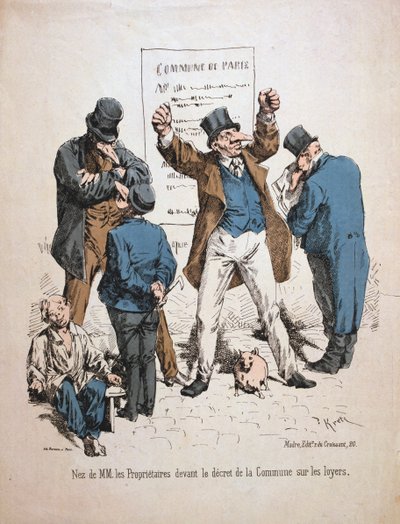 Caricature of the proprietors, Paris Commune by Unbekannt