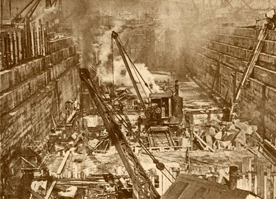 Constructing a Dry Dock at Swansea, c1930 by Unbekannt