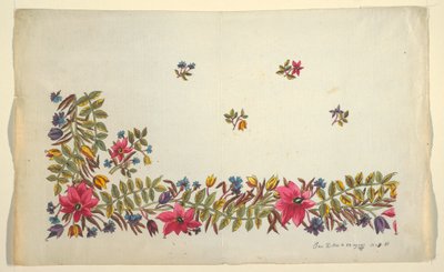 Floral design for printed textile by Unbekannt