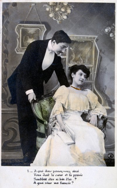 French Romantic Postcard, c1900 by Unbekannt