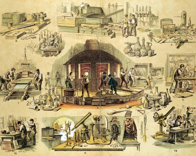 Glass manufacturing, c1870 by Unbekannt