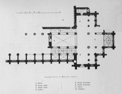 Ground Plan of Melrose Abbey, 1897 by Unbekannt