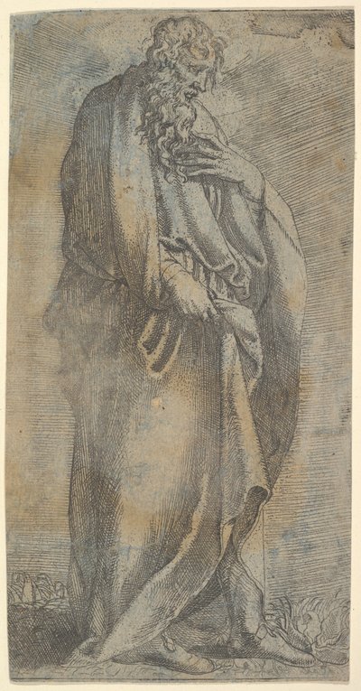 Heavily Draped Male Figure by Unbekannt